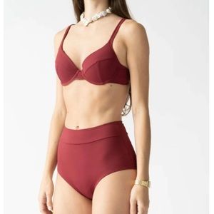 NWT Mott Swimwear bottom (small) and top (34A) in mulberry color